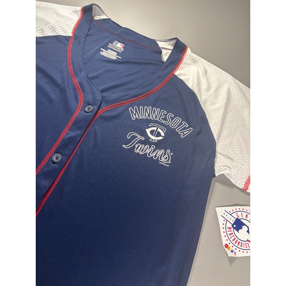 Minnesota Twins MLB Baseball Jersey Womens XL Navy Blue White Red